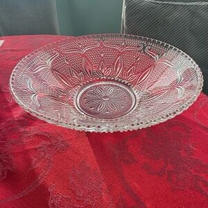 Elegant Vintage Clear Glass Decorative Bowl